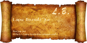 Lapu Bozsóka névjegykártya